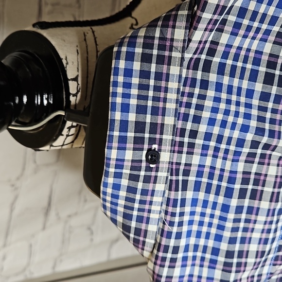 Nordstrom Men's Shop Plaid Short Sleeve Button Down Shirt Size Large regular fit - Picture 4 of 7